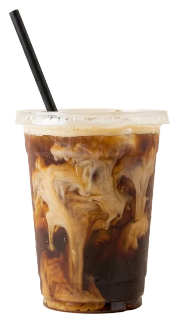 Cold brew with cream swirling through it